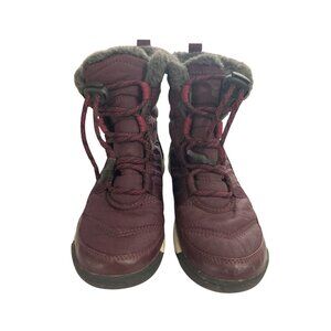 Sorel Youth Size 1 Purple Waterproof Insulated Fur Lined Winter Snow Boots